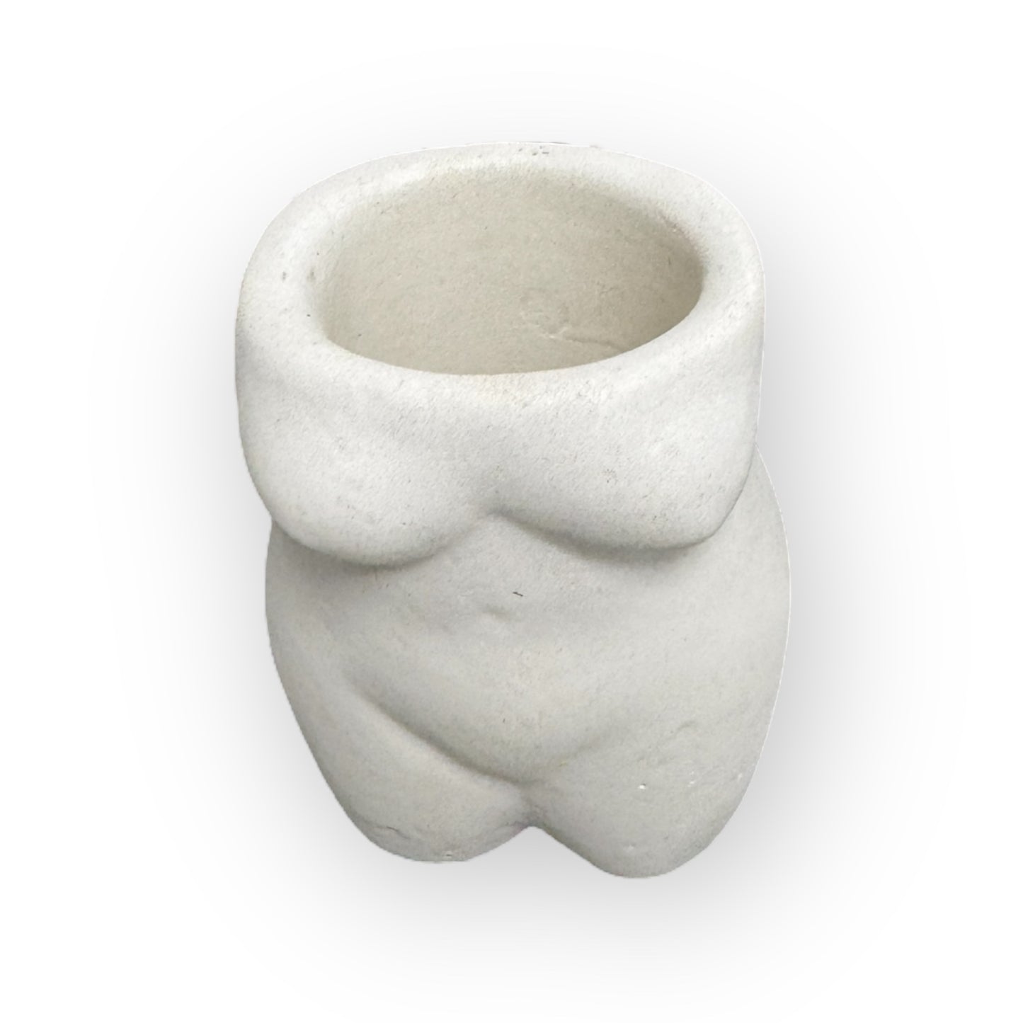 Vase buste de femme en béton blanc