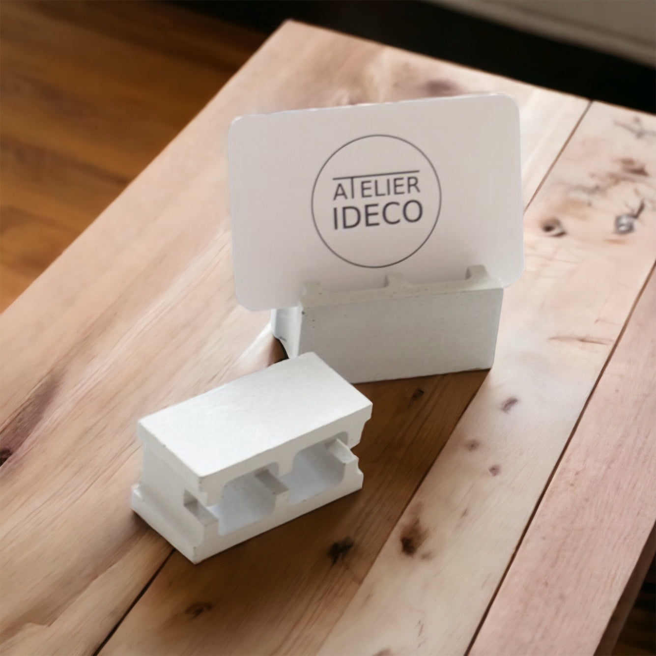 Duo de parpaings pour cartes de visite et stylos
