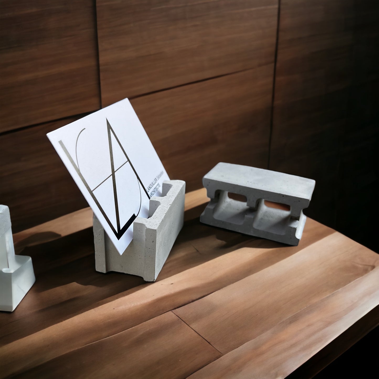 Duo de parpaings pour cartes de visite et stylos