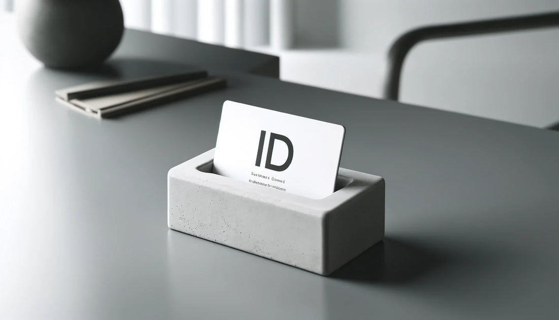 Porte cartes de visite avec une carte de visite design
