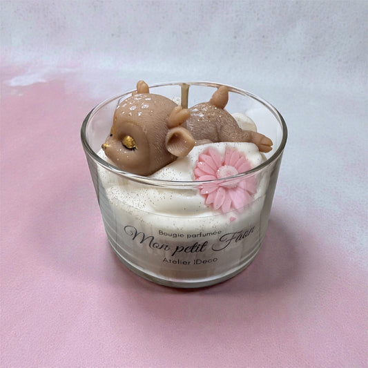 Bougie faon chantilly en cire végétale parfumée aux notes gourmandes